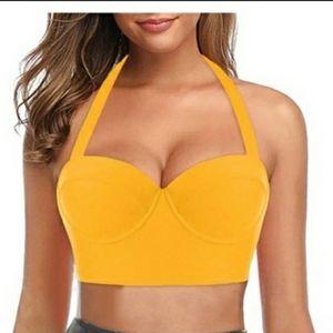 Small Yellow Bikini Top